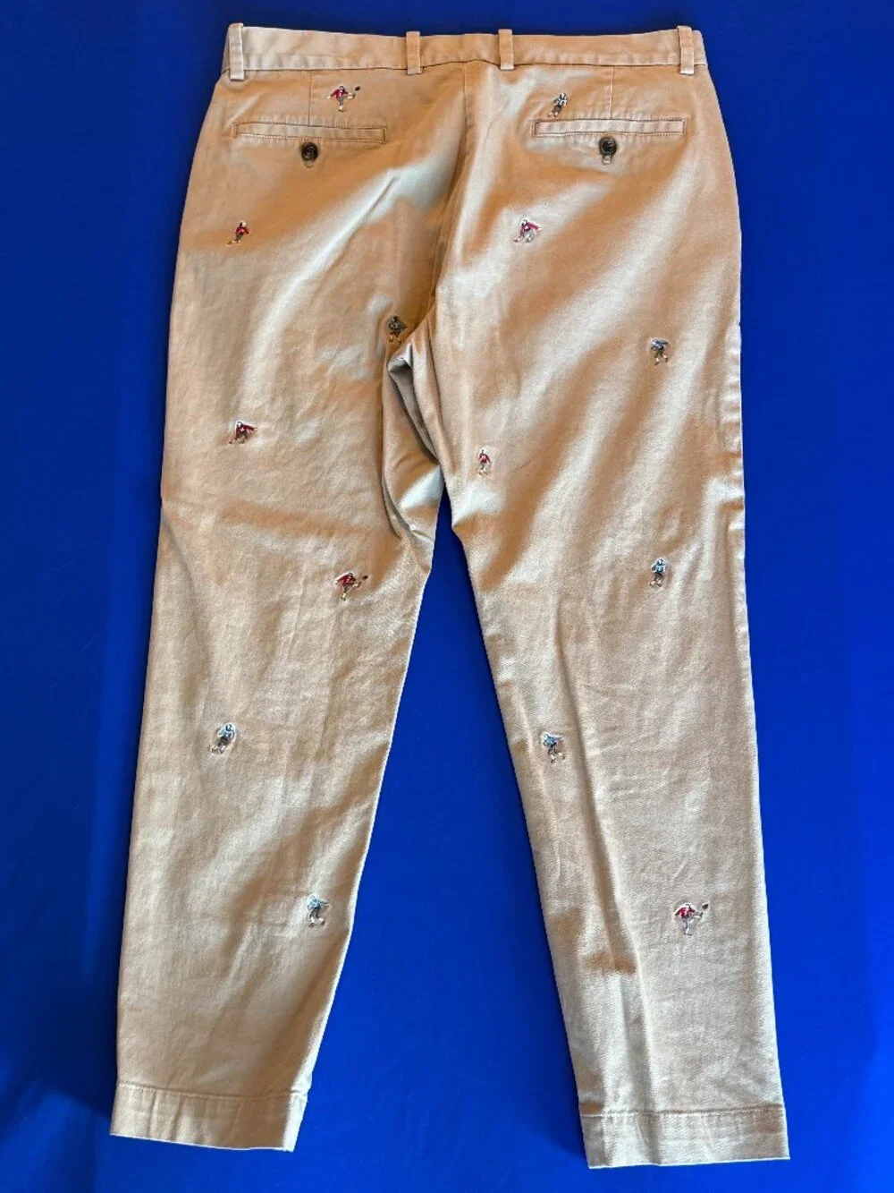 Brooks Brothers Men's Milano Fit Football Embroidered Chino Pants | Tan Khaki